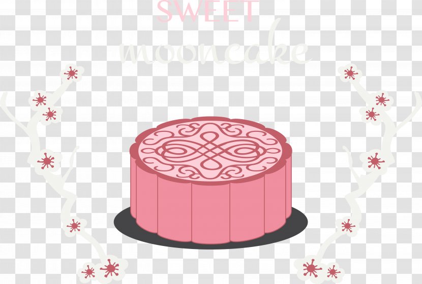 Mooncake Euclidean Vector - Icing - Pink Moon Cake Of The LOGO Transparent PNG