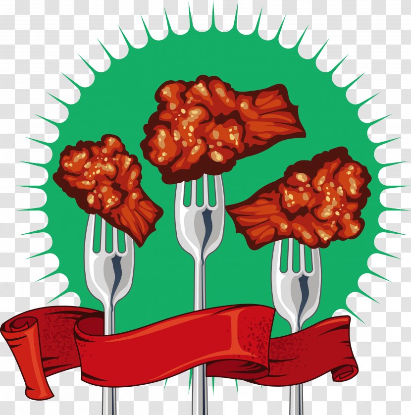 Art Adobe Illustrator - Food - Fried Chicken Long Live Vector Transparent PNG