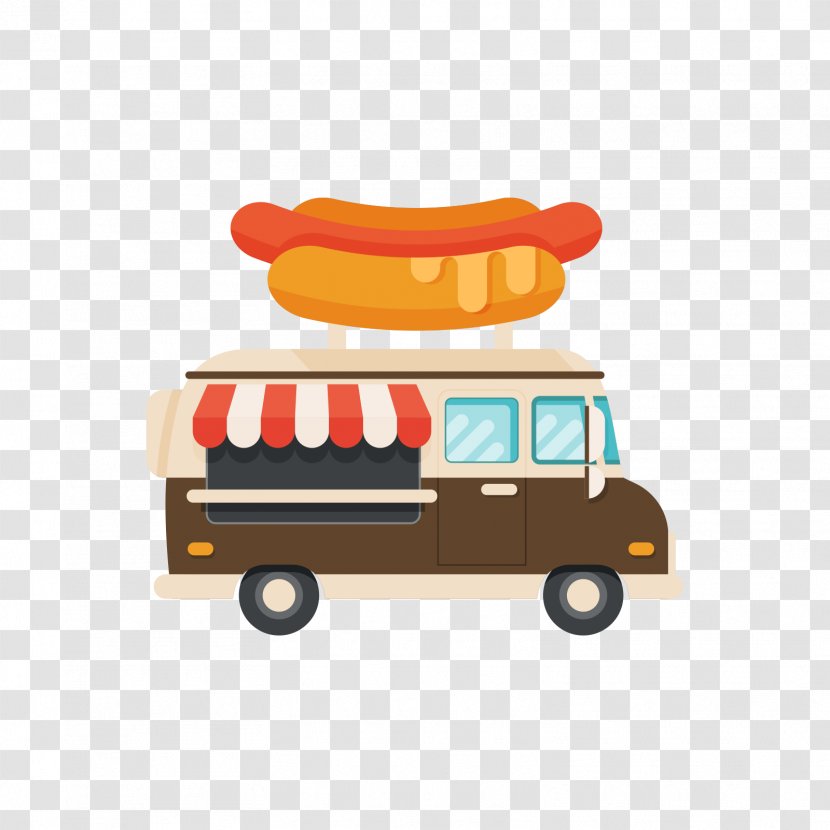 Hot Dog Hamburger Fast Food Truck - Brown Dining Car Transparent PNG