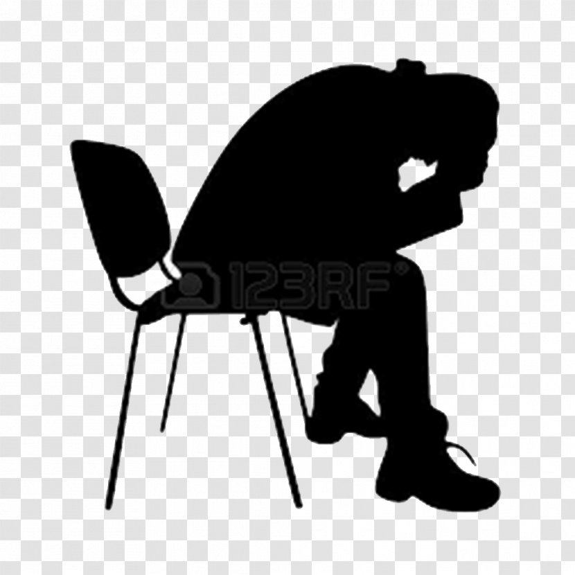 Depression Sadness Clip Art - Office Chair - Sitting Man Transparent PNG