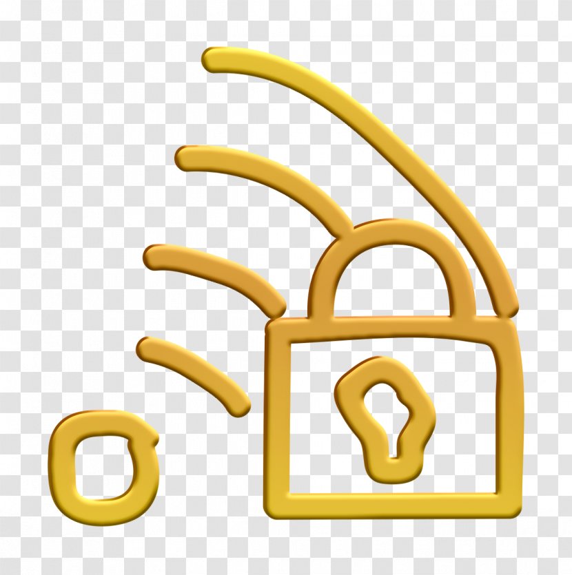Lock Icon Secure Signal - Yellow - Symbol Transparent PNG