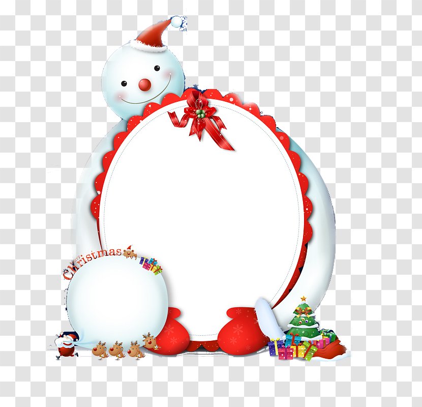 Snowman Christmas Ornament Poster - Red - Floating Transparent PNG