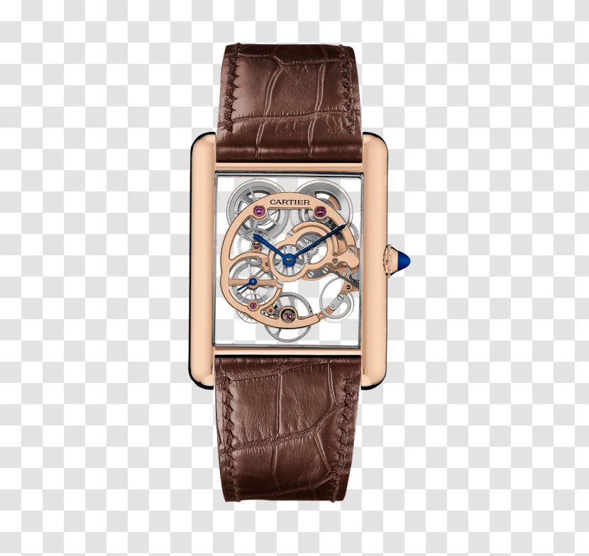 Watch Cartier Tank Jewellery Movement - Colored Gold - Wrist Watches Male Table Golden Brown Gear Transparent PNG