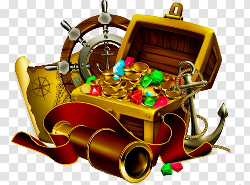 Buried Treasure Piracy Royalty-free - Watercolor - Pirate Jewelry Box Transparent PNG