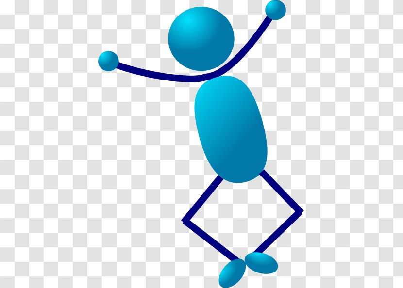 Clip Art Vector Graphics Stick Figure Image - Blue - Kick Transparent PNG