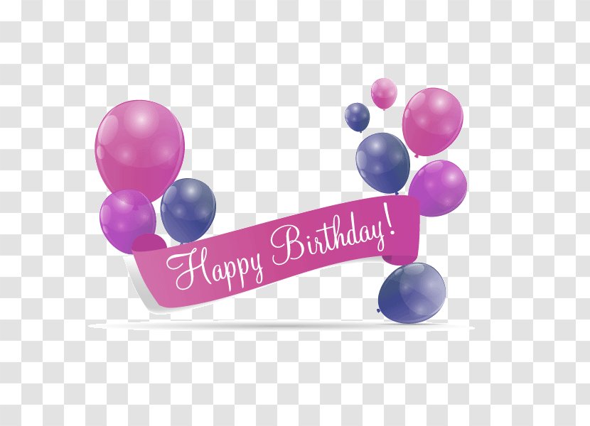 Balloon Birthday Greeting Card - Magenta - Happy Transparent PNG