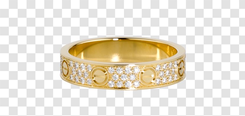 Earring Cartier Love Bracelet Wedding Ring - Yellow Transparent PNG