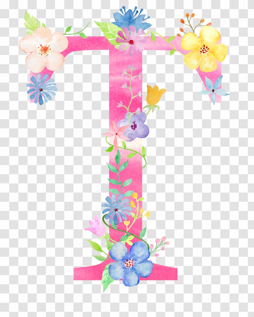 Flowers Background - T - Cut Symbol Transparent PNG