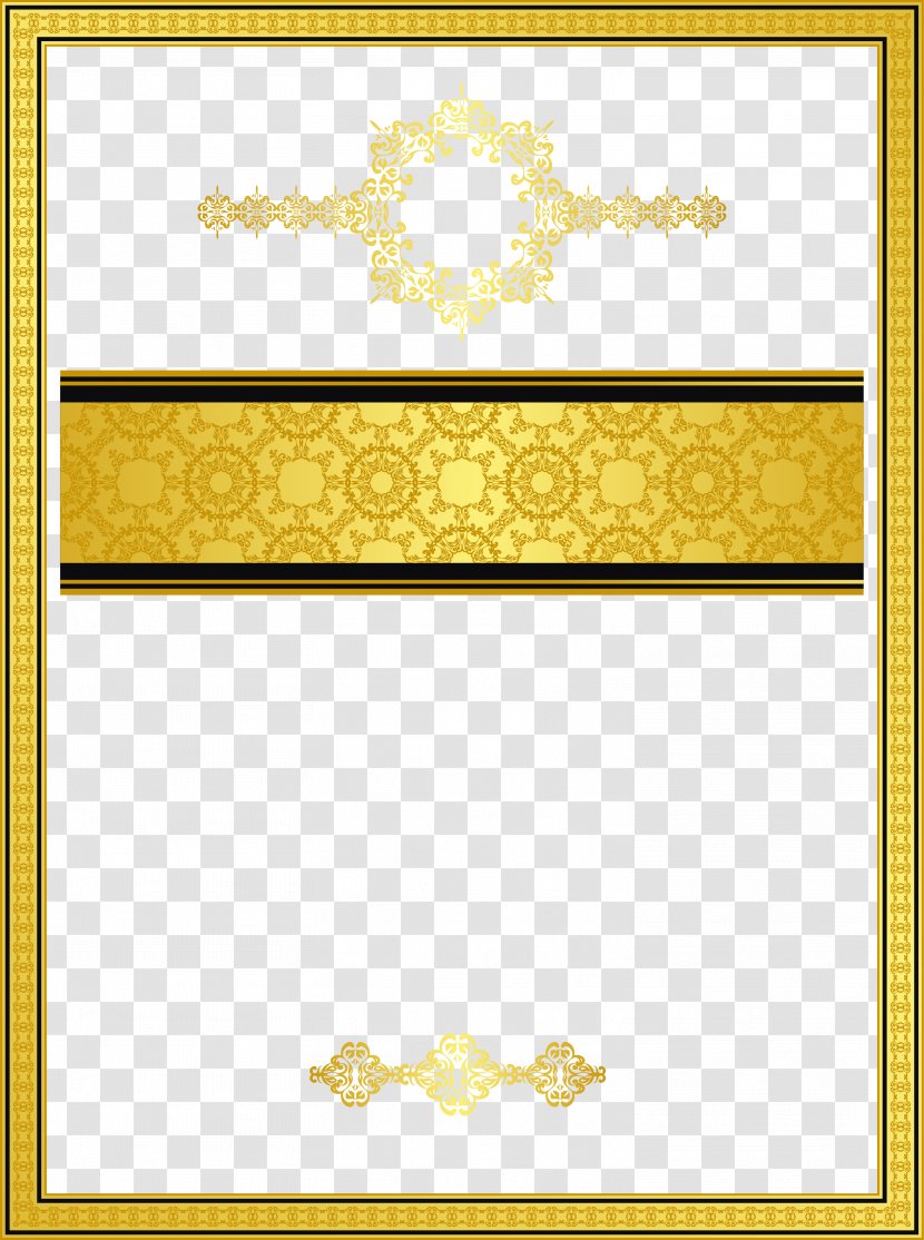 Gold Texture Mapping Template Pattern - Golden Border Transparent PNG