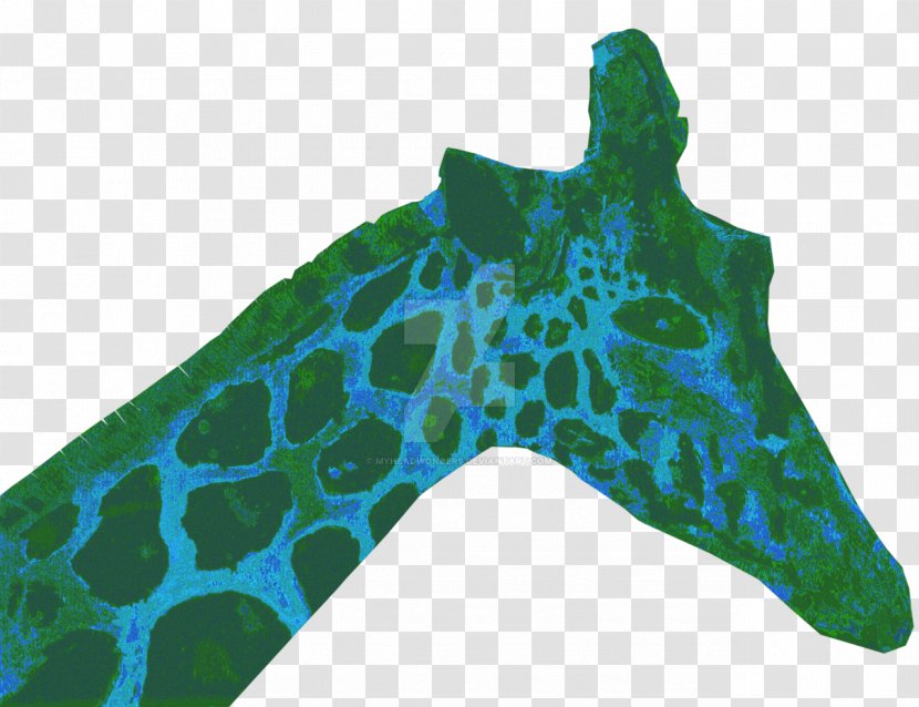 Electric Blue Aqua Giraffe Turquoise Teal - Green - Watercolor Transparent PNG