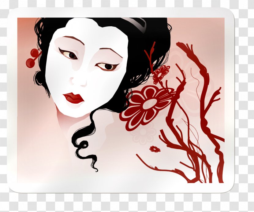 Geisha Drawing Make-up Maiko - Art - Japanese Paper Clip Transparent PNG