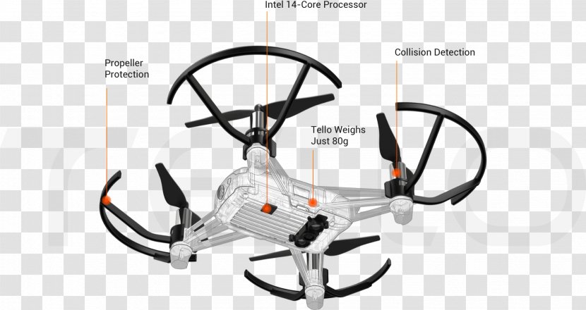 DJI Tello Unmanned Aerial Vehicle Quadcopter Spark Technology Transparent PNG