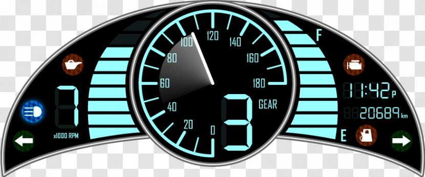 Motor Vehicle Speedometers Dashboard Motorcycle Electronic Instrument Cluster - Panel Transparent PNG