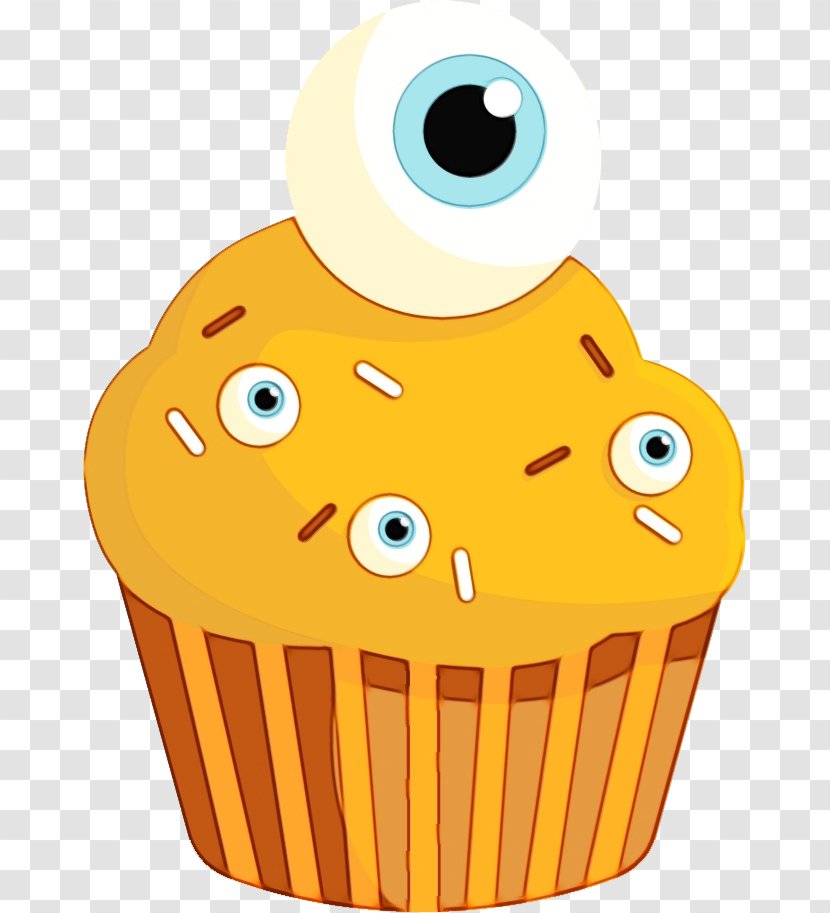 Cupcake Muffin Baking Cup Yellow Baked Goods - Paint - Junk Food Transparent PNG