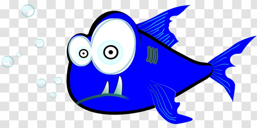 Piranha Clip Art - Blue - Fish Transparent PNG