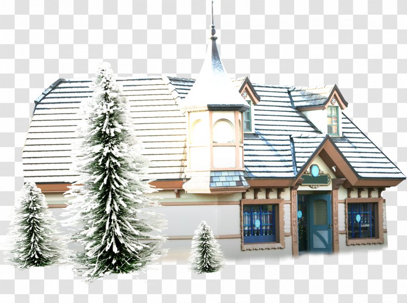 Snowman Animation House - Winter - Building European Views Transparent PNG
