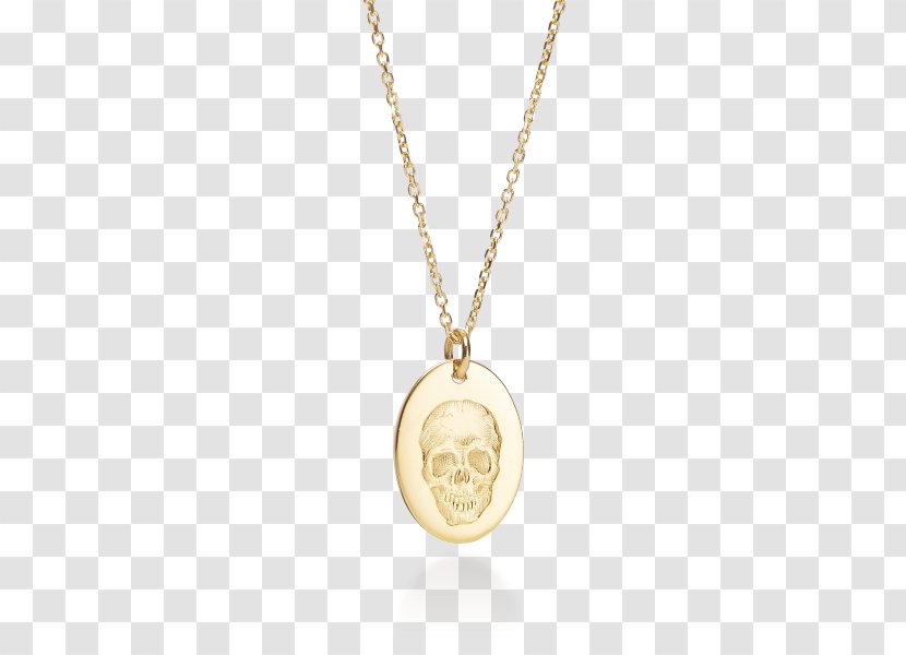 Locket Necklace Chain - Gold Skull Transparent PNG