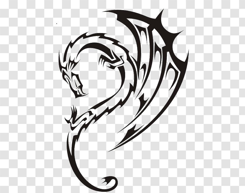 Tattoo White Dragon Chinese - Fantasy Transparent PNG