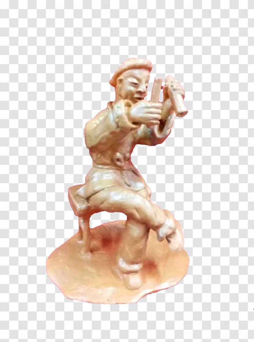 Sculpture Figurine Intangible Cultural Heritage Culture - Cartoon - Clay Knocked Bamboo Musicians Transparent PNG