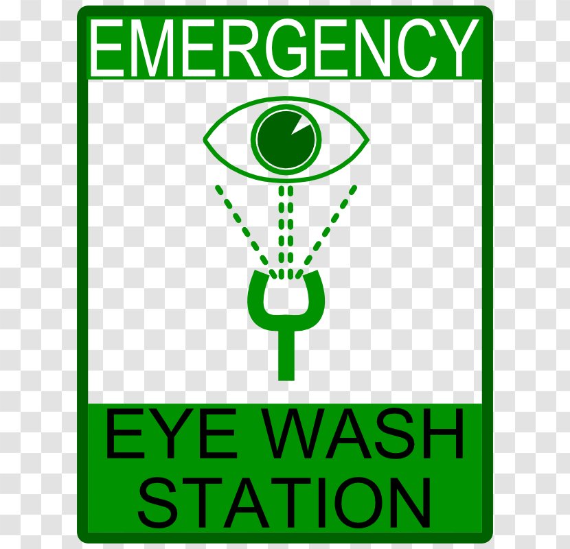 Eyewash Station Emergency Clip Art - Sign - Picture Transparent PNG