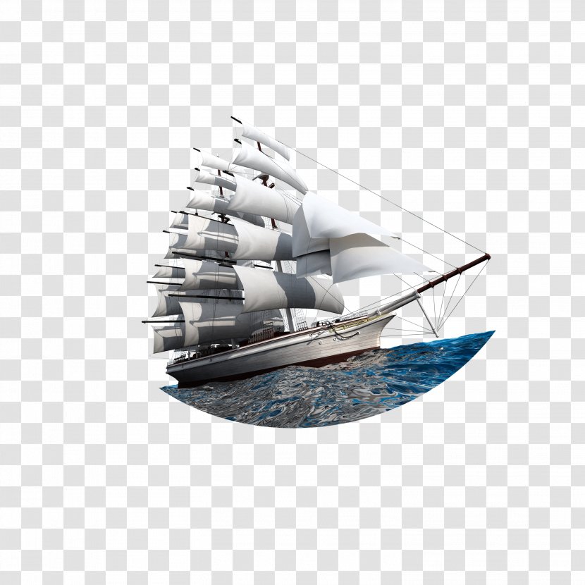 Sailing Ship - Clipper - Driving Sailboat Transparent PNG