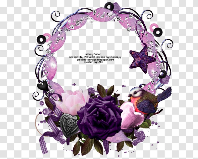 Petal Graphics Floral Design Font - Purple - Ballad Transparent PNG