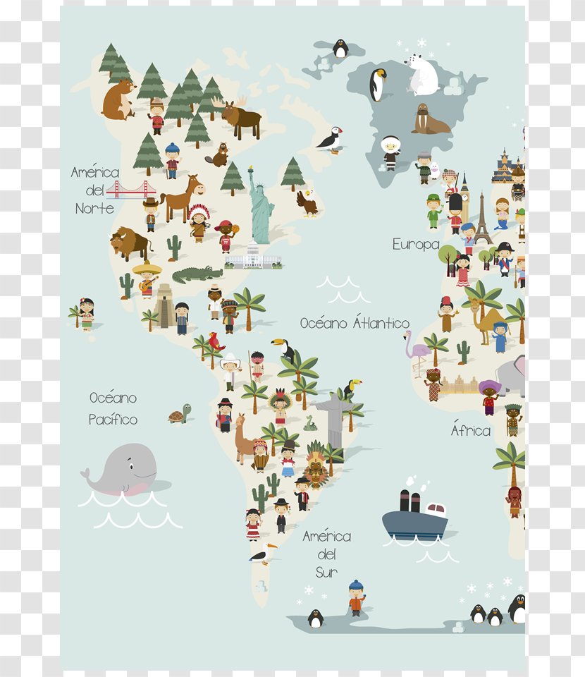 World Map Child Continent - Infant Transparent PNG