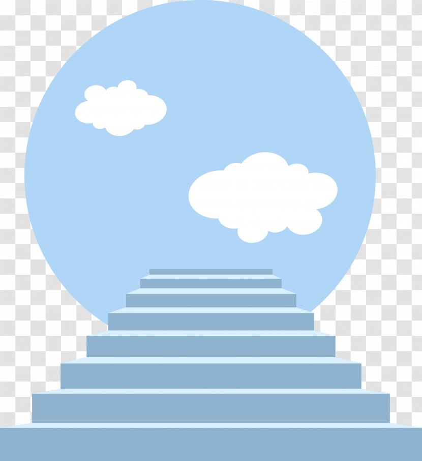 Stairs Ladder - Blue - Vector Cloud Success Image Transparent PNG