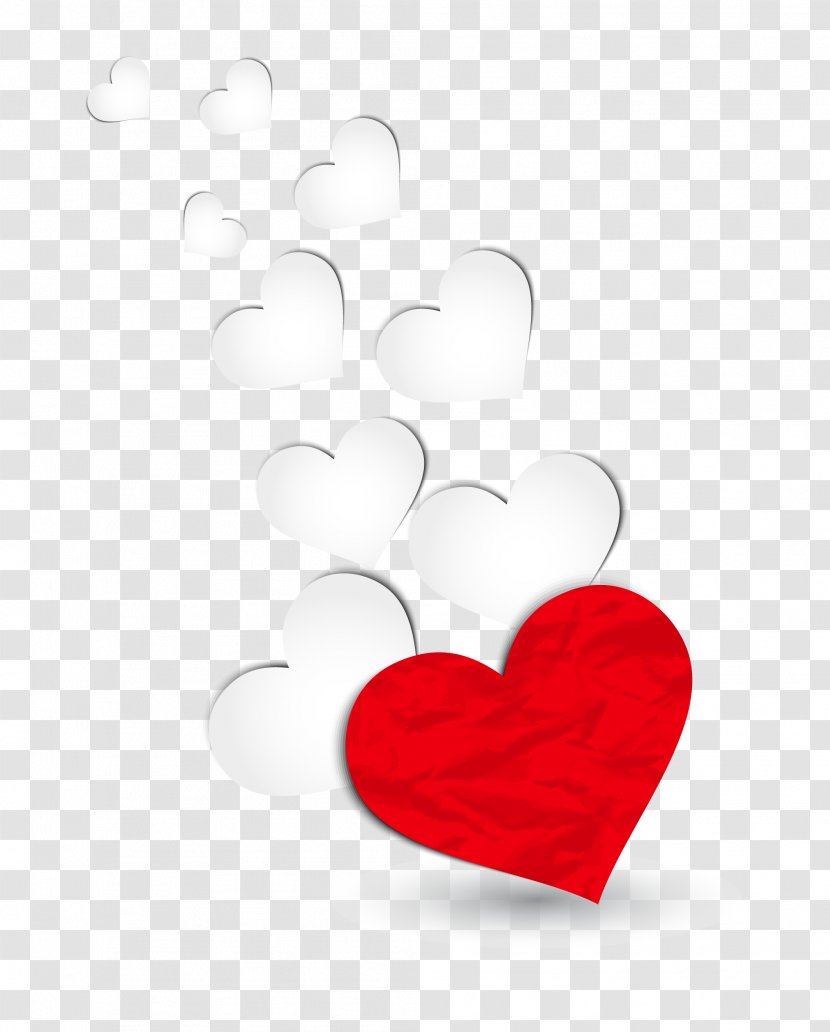 Heart Valentine's Day Red - Love - And White Hearts Decoration PNG Clipart Picture Transparent PNG