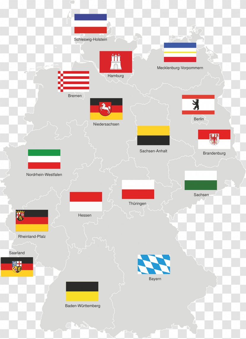 States Of Germany Bavaria Hesse Mecklenburg-Vorpommern Saarland - Brand - Map Transparent PNG