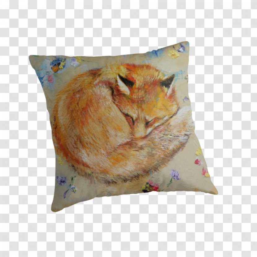 Cushion Throw Pillows Painting Snout - Vulpini - Fox Sleeping Transparent PNG