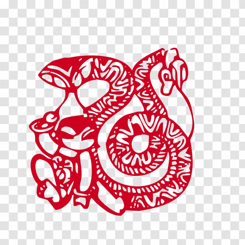 Chinese Zodiac Snake Rat Papercutting New Year - Astrological Sign - Element Transparent PNG