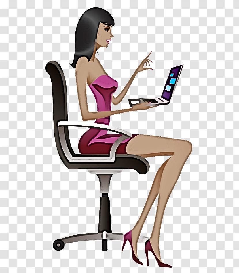 Office Chair Sitting Table Chair Cartoon Transparent PNG