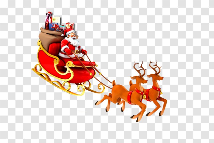 Santa Claus Reindeer Christmas - Clause - Giving Gifts Transparent PNG