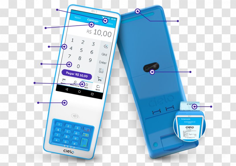 Cielo S.A. Feature Phone Payment Terminal Rede - Office Equipment - Credit Card Transparent PNG