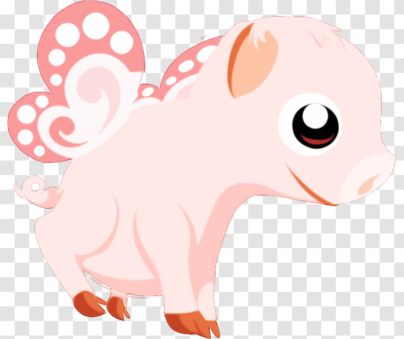 Cartoon Nose Snout Pink Tail Transparent PNG