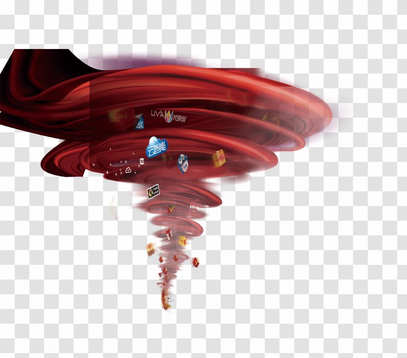 Red Tornado - Storm - Product Design Transparent PNG