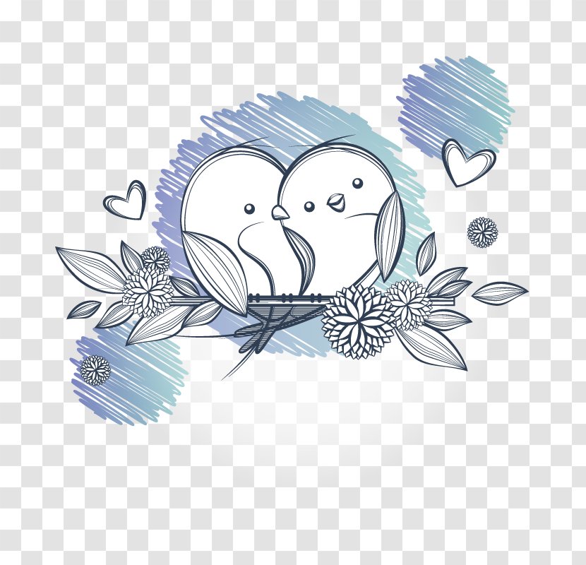 Lovebird Giant Panda - Greeting Note Cards - Vector Love Birds Transparent PNG