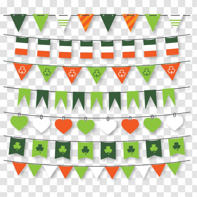Flag Of Ireland Saint Patricks Day Bunting - Leprechaun - Small Fresh Pull Transparent PNG