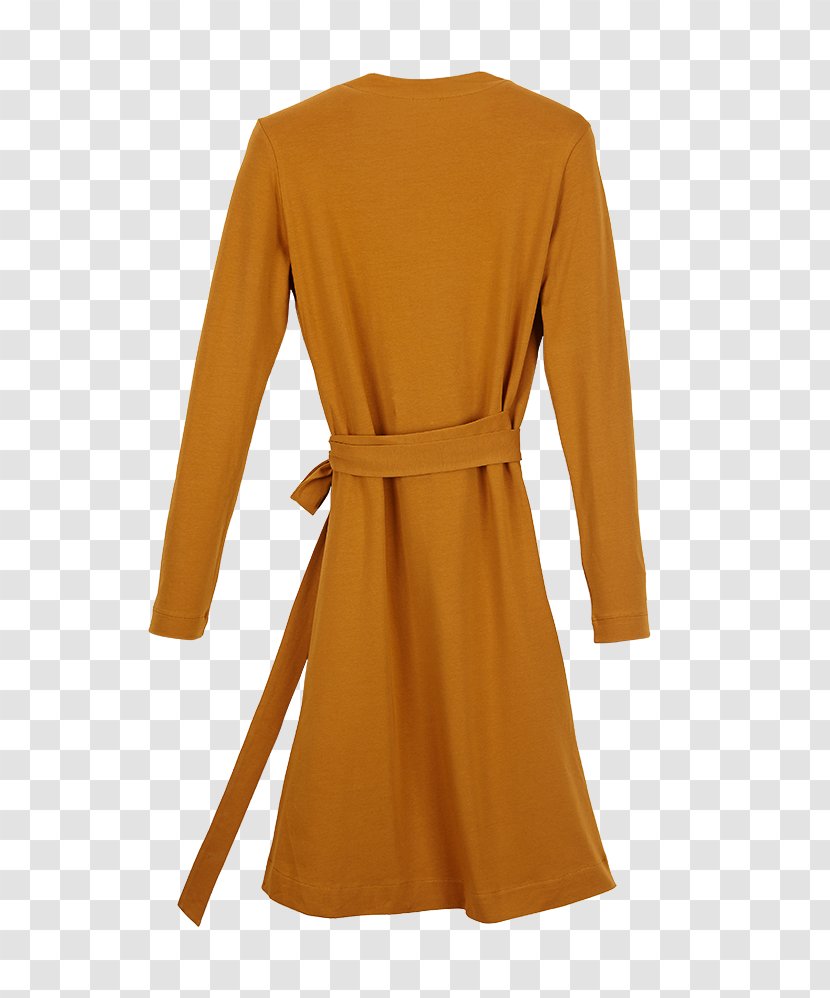 Robe Sleeve Dress Coat Neck - Yellow Transparent PNG