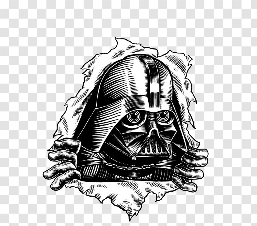 Anakin Skywalker Star Wars Art Illustration Black And White Transparent PNG