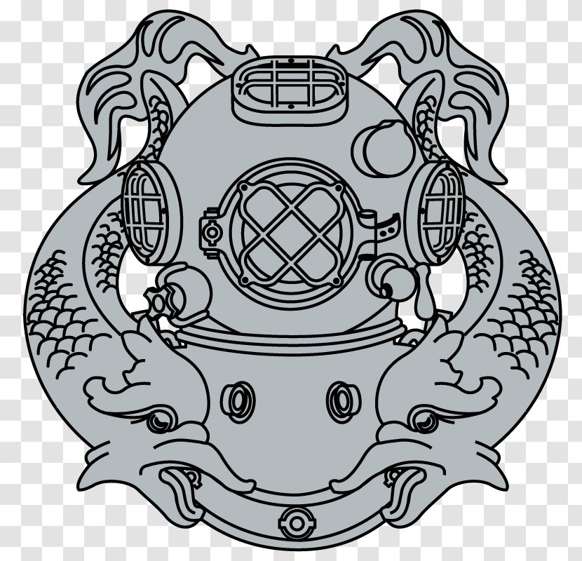 Navy Diver Drawing United States Underwater Diving Helmet - Head Transparent PNG