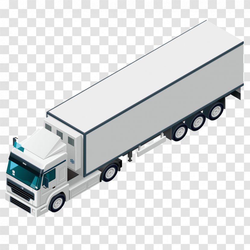 Cargo Truck Renault Magnum Transport - Product Design - White Van Transparent PNG