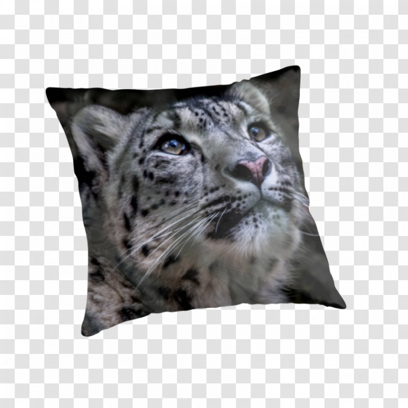 Snow Leopard Throw Pillows Whiskers Cushion - Carnivoran Transparent PNG