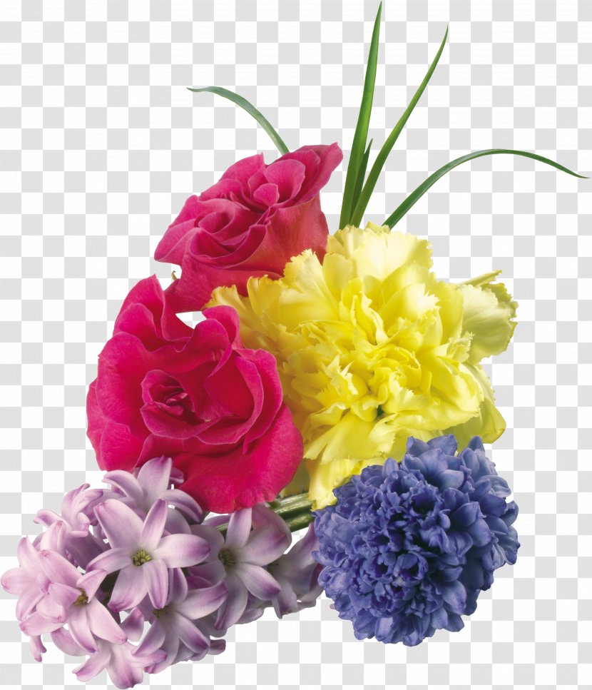 Floral Design Carnation Flower Bouquet - Purple - Flowers Transparent PNG