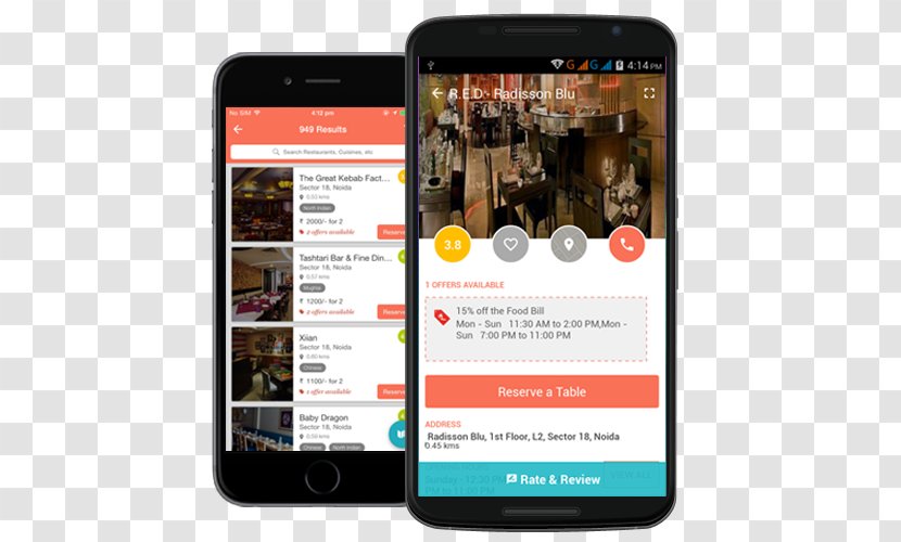 Table Reservation Responsive Web Design Development IPhone - Mobile App - Five-star Hotel Transparent PNG
