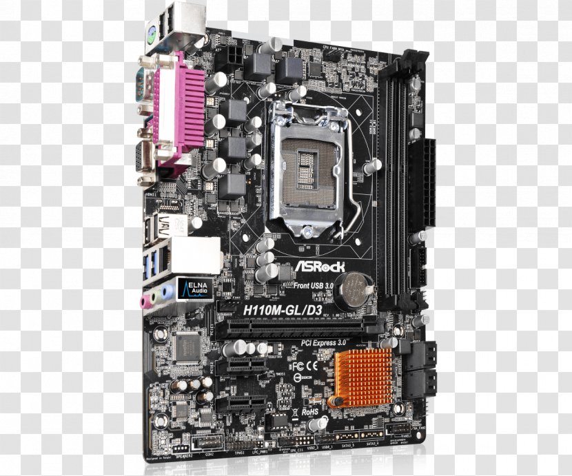 Intel Motherboard LGA 1151 MicroATX ASRock - Computer Case Transparent PNG