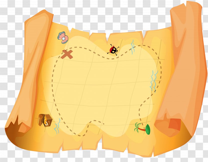 Map Cartoon - Treasure - Peach Yellow Transparent PNG