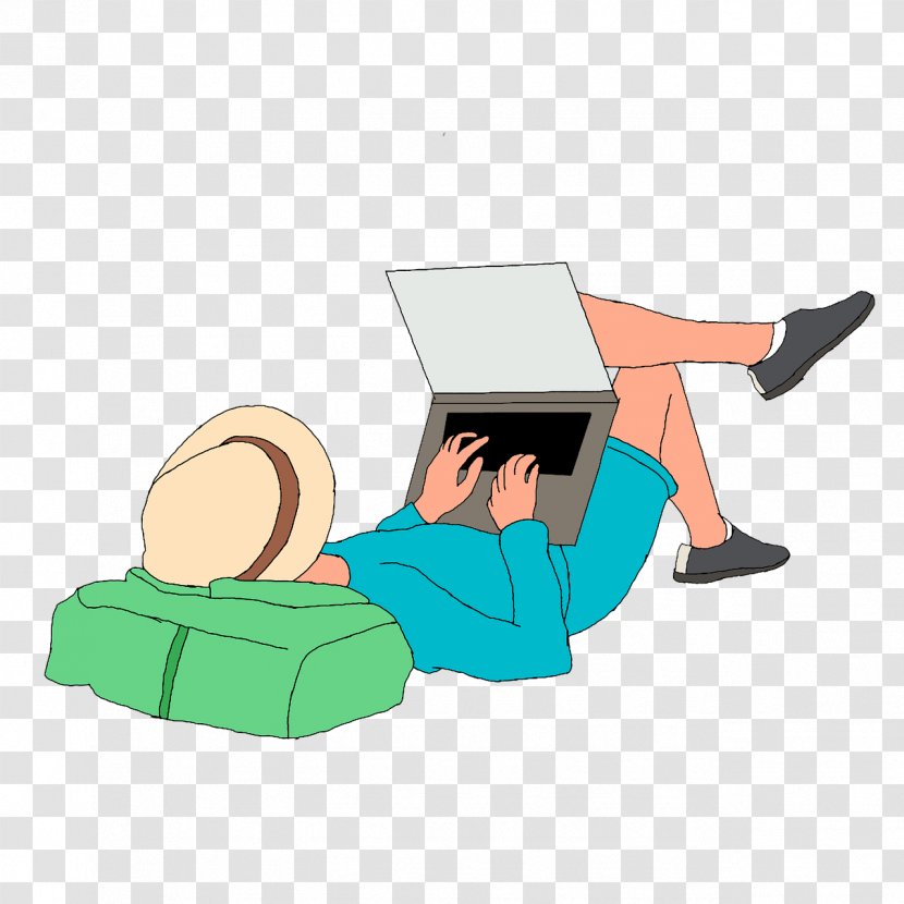 Laptop Beach Pixabay Pixel Illustration - The Person Who Plays Computer Transparent PNG