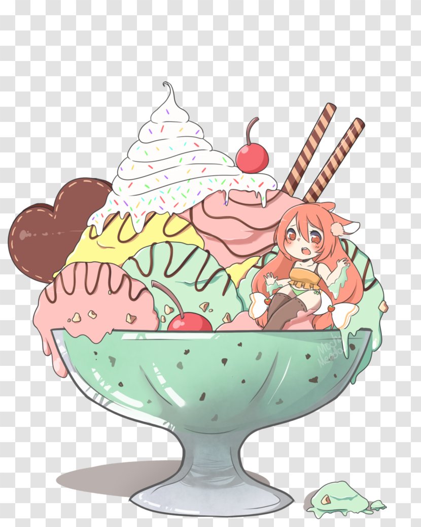Sundae Ice Cream Character Clip Art - Cuisine - Iced Mocha Transparent PNG